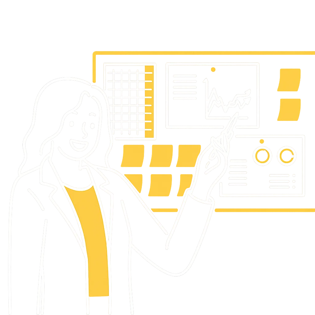 Person analyzing data dashboard